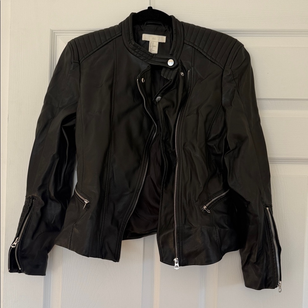 H&M Black Leather Biker Jacket
